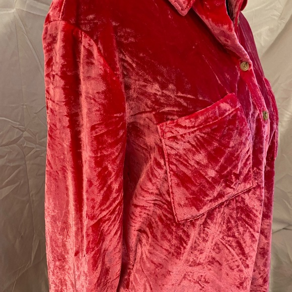 Pilcro Vibrant Pink velvet Top - Picture 7 of 8